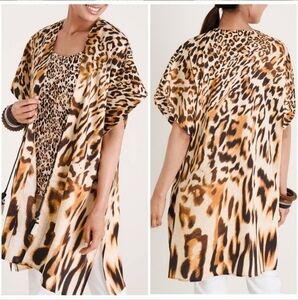 Chico's Ocelot Print Kimono Size Small/Medium
